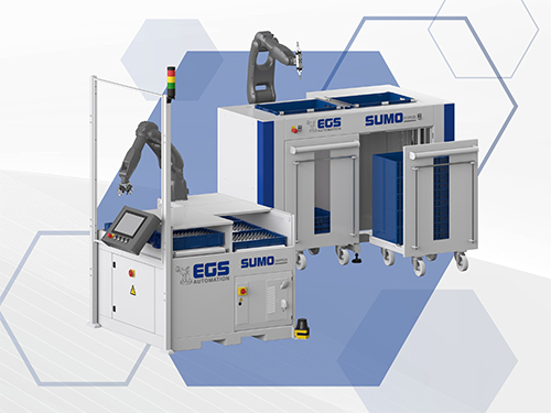 Automationszellen der Frima EGS Automation mit Roboter und Traystapler